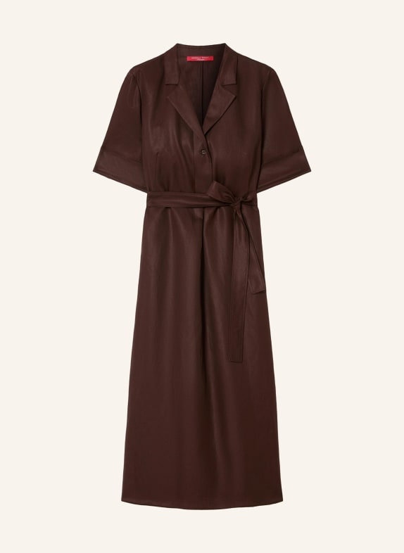 MARINA RINALDI Robe MRSALPACA en lin MARRON FONCÉ