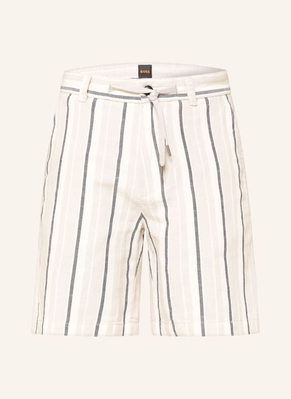 BOSS Straight-fit linen chino shorts ECRU / TAUPE / BLACK