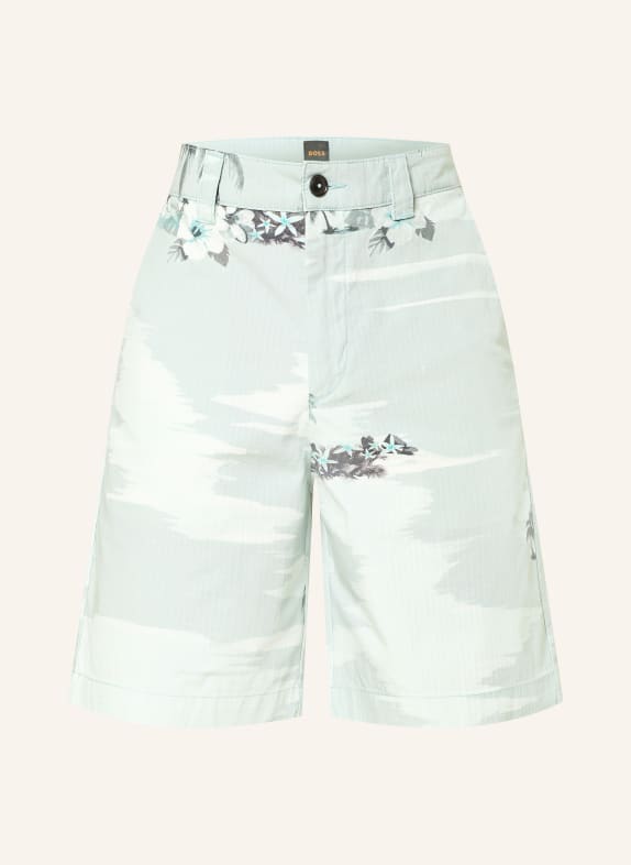 BOSS Straight-fit chino shorts MINT / WHITE / BLACK