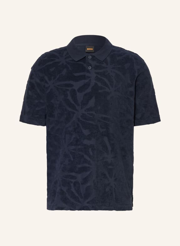 BOSS FLOWER Terry Polo Shirt DARK BLUE