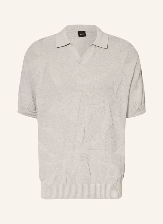 BOSS ASURFO Knitted Polo Shirt, Relaxed Fit LIGHT GRAY
