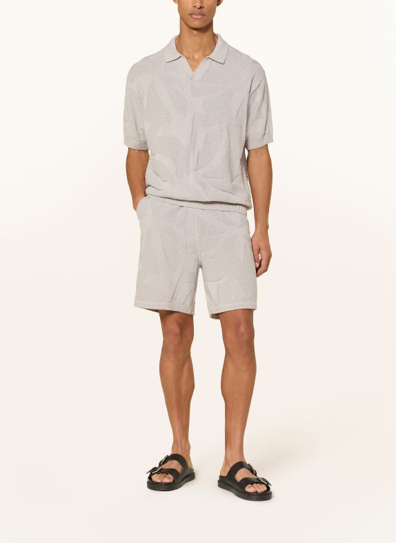 BOSS Strick-Poloshirt ASURFO Relaxed Fit HELLGRAU