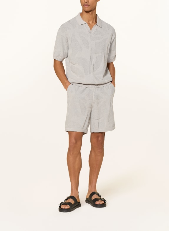 BOSS Stickade shorts ASURFER LJUSGRÅ