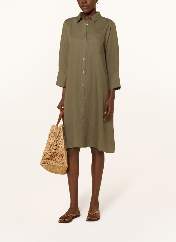 lilienfels LIANO linen shirt dress KHAKI