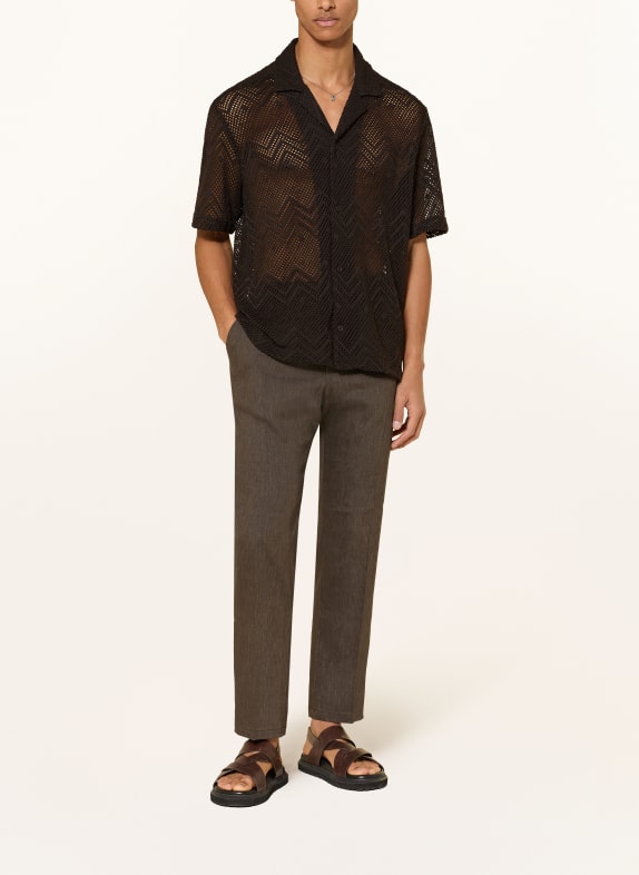 DRYKORN Gebreid overhemd BIJAN Comfort Fit MARRON FONCÉ