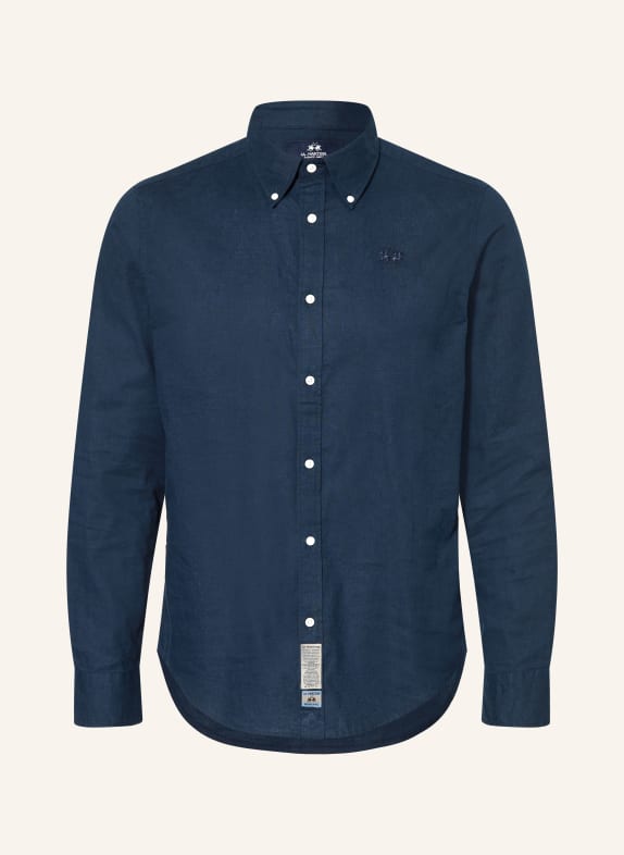 LA MARTINA Regular-fit linen shirt DARK BLUE