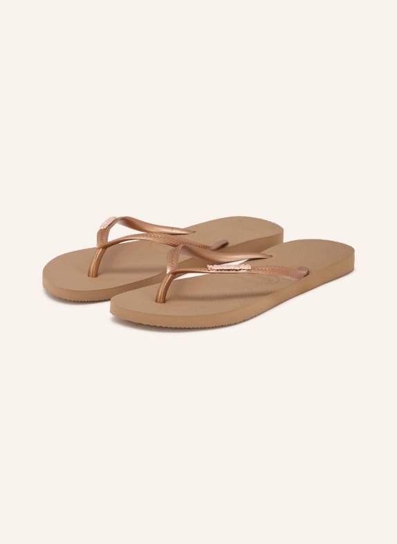 havaianas Séparateurs d'orteils SLIM LOGO METALLIC BEIGE