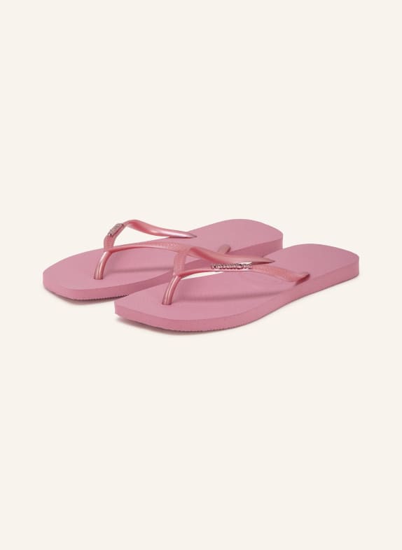 havaianas Séparateurs d'orteils SLIM SQUARE LOGO METALLIC VIEUX ROSE