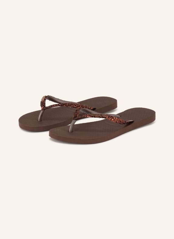 havaianas Klapki SLIM GLITTER II CIEMNOBRĄZOWY
