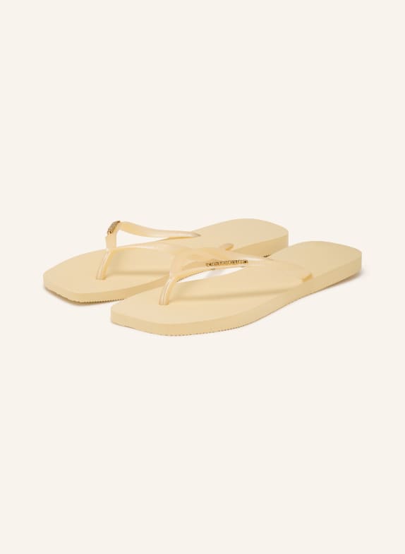 havaianas Séparateurs d'orteils SLIM SQUARE LOGO METALLIC JAUNE CLAIR