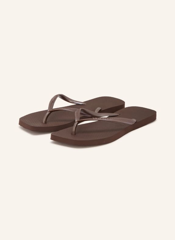 havaianas Sandales à orteils séparés SLIM SQUARE MARRON FONCÉ / TAUPE
