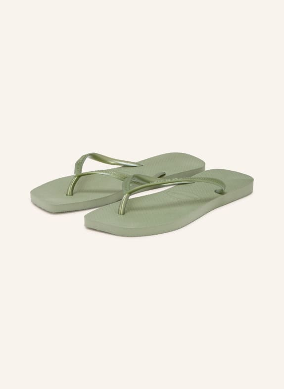 havaianas Sandales à orteils séparés SLIM SQUARE VERT CLAIR