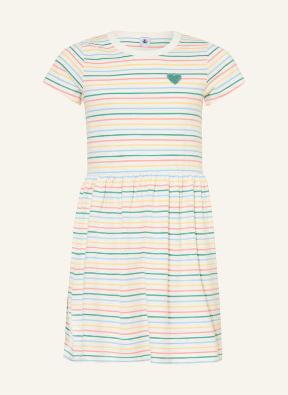 PETIT BATEAU Jerseykleid CREME / HELLROT / GELB