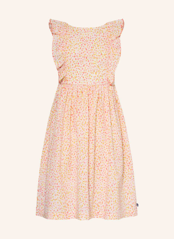 PETIT BATEAU Robe à volants CRÈME / ROSE / JAUNE