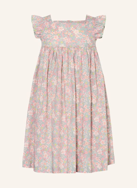 PETIT BATEAU Robe à volants VERT CLAIR / ROSE CLAIR / ROSE