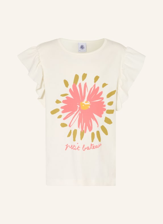 PETIT BATEAU T-Shirt mit Rüschen WEISS