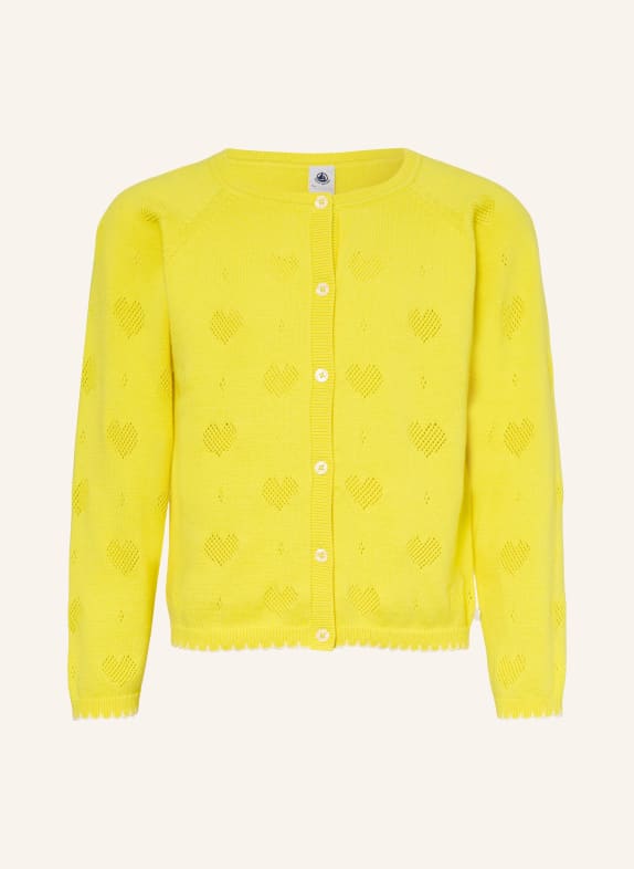 PETIT BATEAU Strickjacke DUNKELGELB