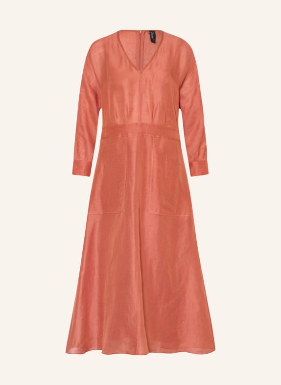 MARC CAIN Linen dress with 3/4-length sleeves 488 etruscan red