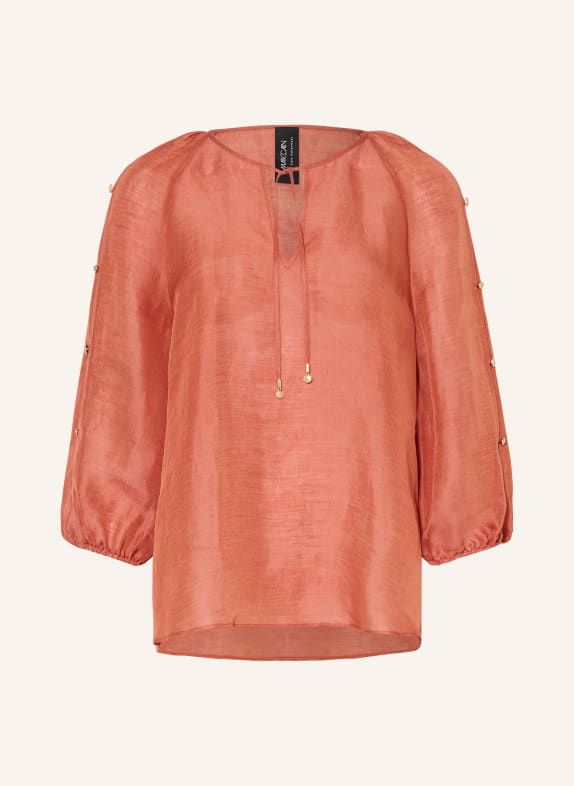 MARC CAIN Blouse-style shirt made of linen and silk 488 etruscan red