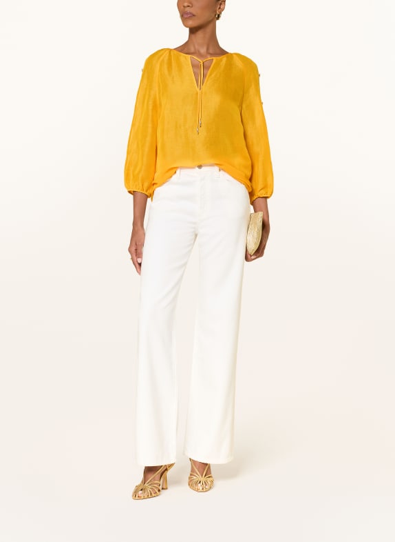 MARC CAIN Blouse van linnen en zijde 441 gold fusion