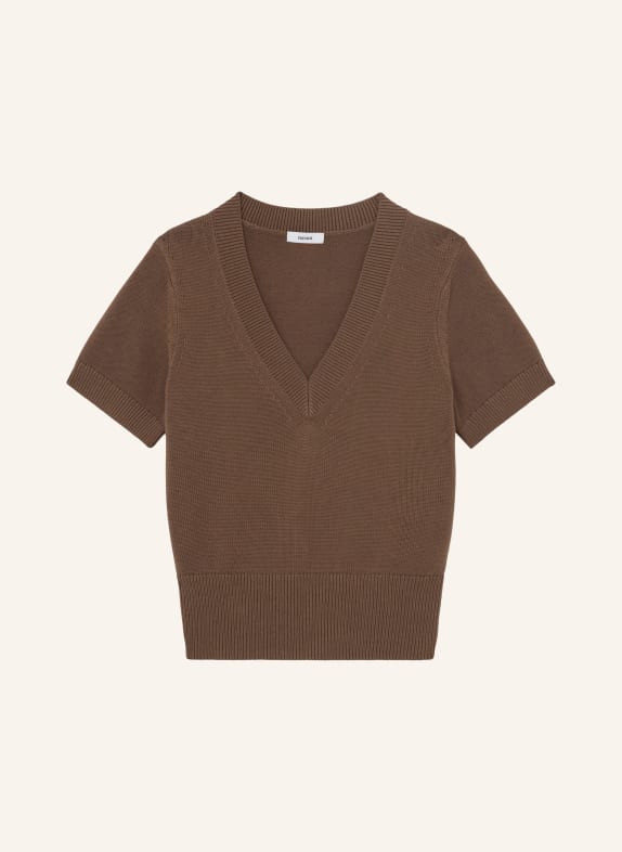 REISS Gebreid shirt VALERIE BRUIN