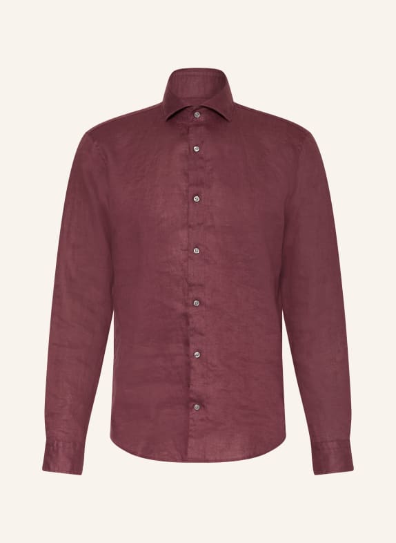 STRELLSON Chemise en lin CEASAR coupe ajustée ROUGE FONCÉ