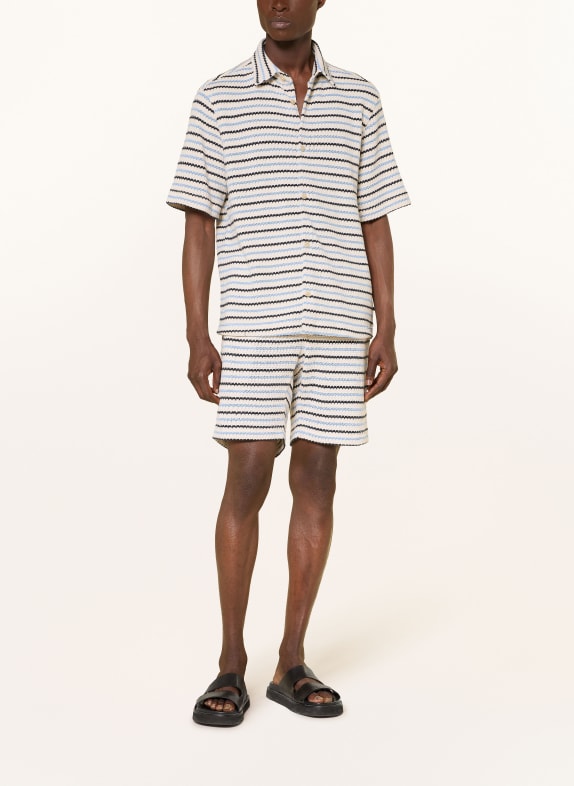 STRELLSON Gebreid overhemd COLIN Regular Fit ECRU / LICHTBLAUW / ZWART