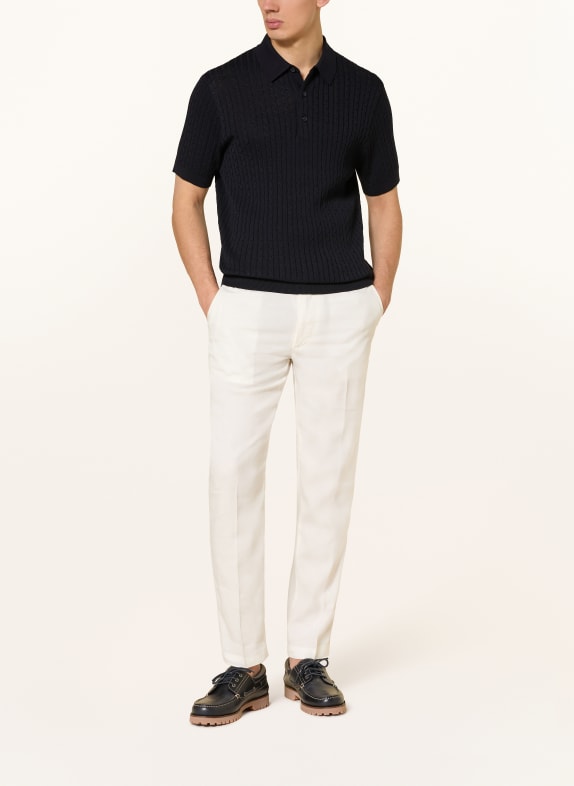 STRELLSON Gebreid poloshirt ADRIAN DONKERBLAUW