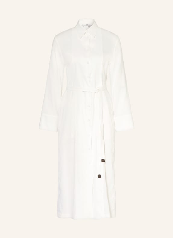 Max Mara NORDICA shirt dress with linen WHITE