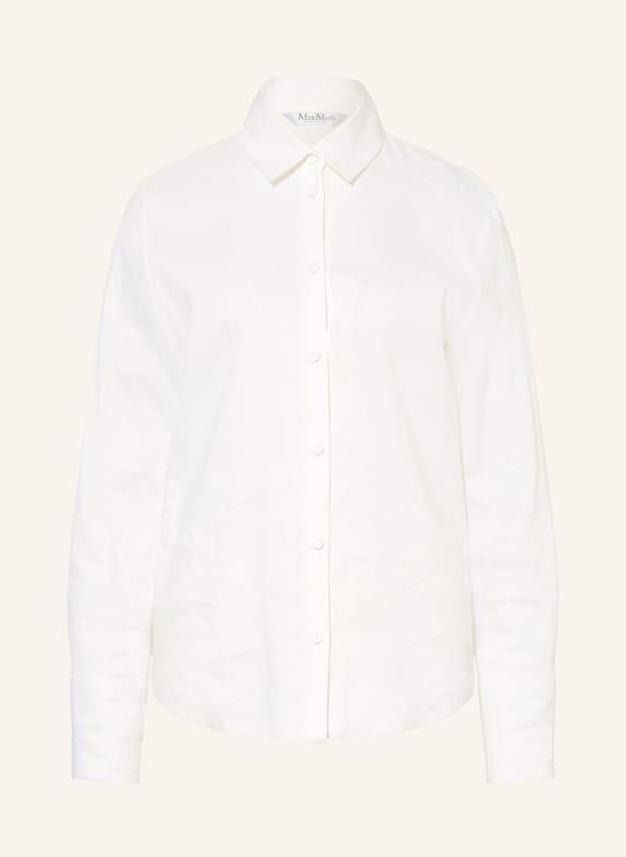 Max Mara Hemdbluse BADESSE mit Leinen WEISS