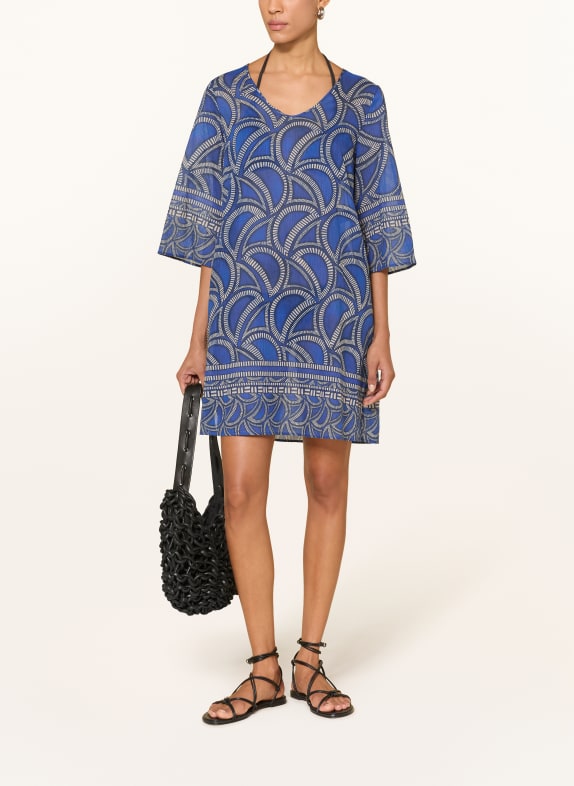 Charmline Strandkleid TRIBAL FLOW mit 3/4-Arm BLAU / WEISS