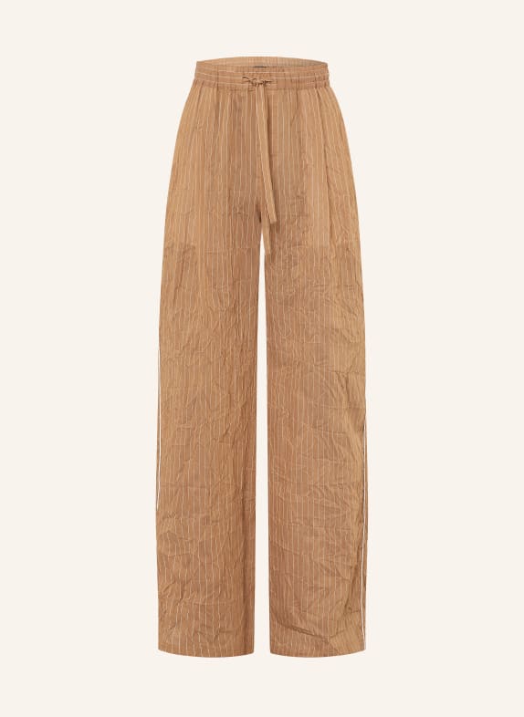 DOLCE & GABBANA Spodnie o regularnym kroju BRĄZOWY / KREMOWY