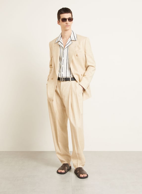 DOLCE & GABBANA Slim fit pantalon S8230 MELANGE BIANCHI-BEIG