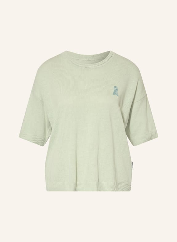 ARMEDANGELS Sweter z lnu z rękawami 3/4 JASNOZIELONY