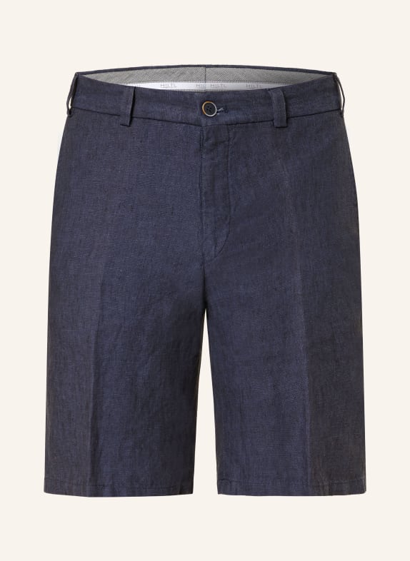 HILTL PARMINO linen chino shorts DARK BLUE