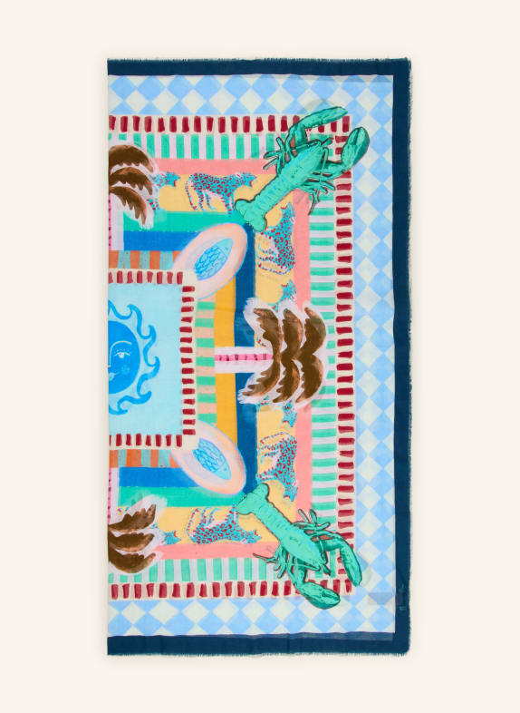 CODELLO Tuch DUNKELBLAU / BRAUN / GELB