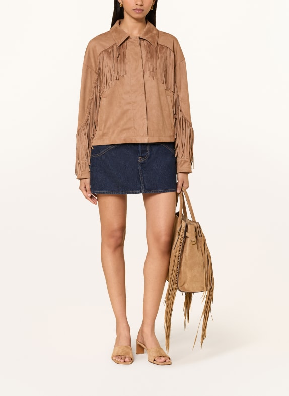 GUESS Jacke IBBY in Lederoptik CAMEL