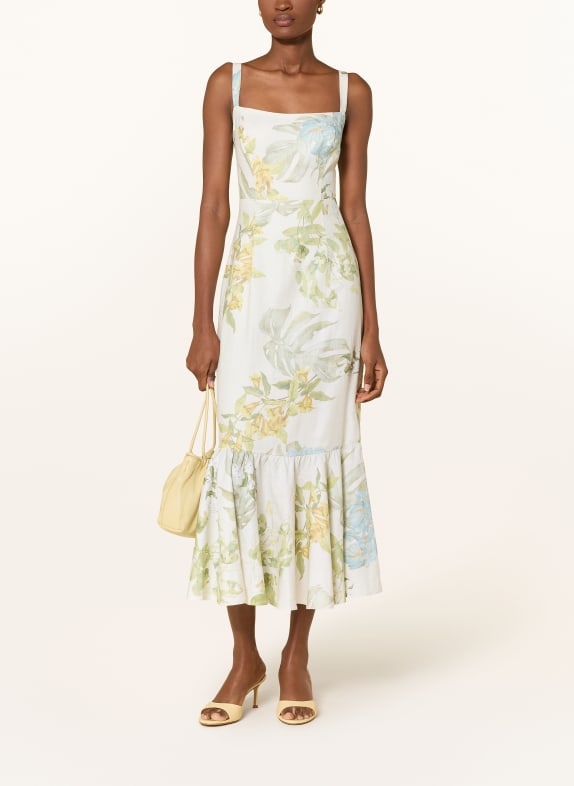 GUESS Kleid RORY mit Leinen CREME / HELLGRÜN / HELLBLAU