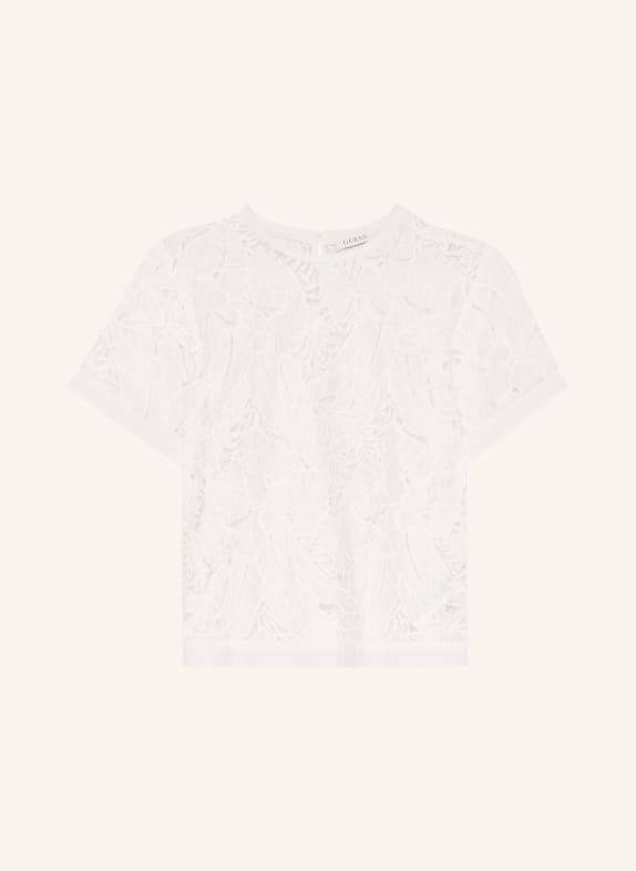 GUESS CASSANDRE Mesh T-Shirt WHITE