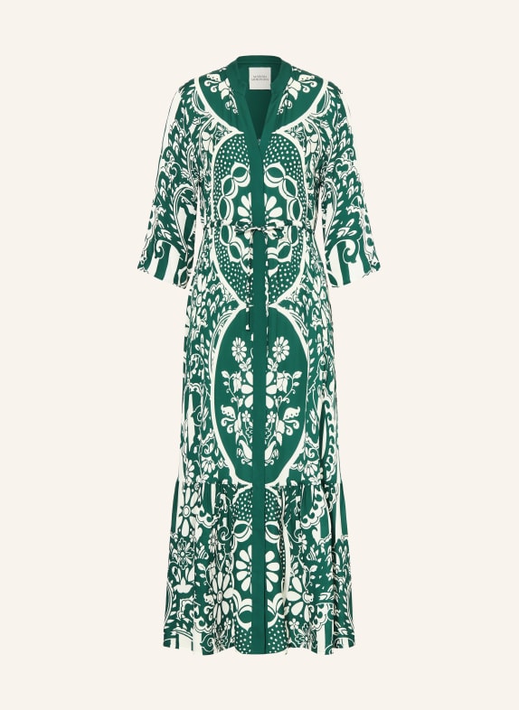 MARYAN MEHLHORN HALCYON beach dress with 3/4 sleeves GREEN / CREAM