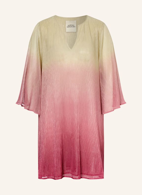 MARYAN MEHLHORN Strandkleid mit 3/4-Arm und Glitzergarn GOLD / ALTROSA / ROSA