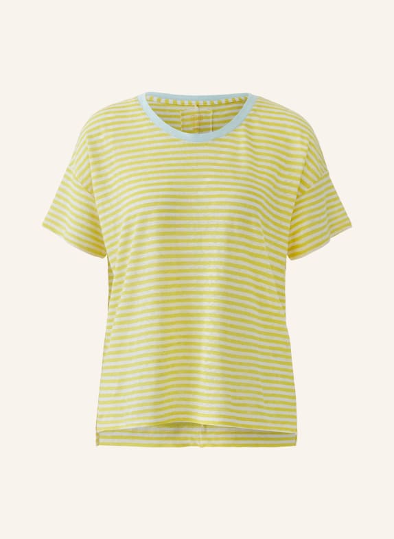 oui T-Shirt aus Leinen CREME / GELB