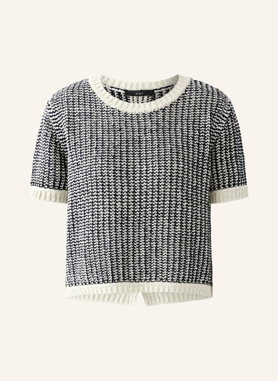 oui Strickshirt DUNKELBLAU / ECRU