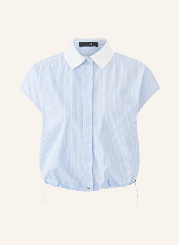 oui Hemdbluse im Materialmix HELLBLAU / WEISS