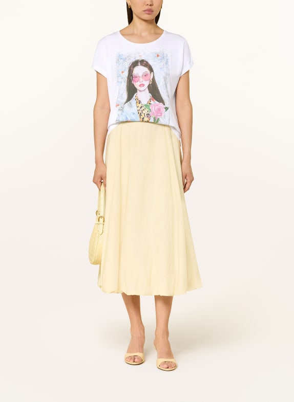 oui T-shirt met strass-steentjes WIT / LICHTROOD / LICHTBLAUW