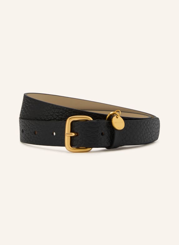 GIANNI CHIARINI ceinture en cuir NOIR / OR