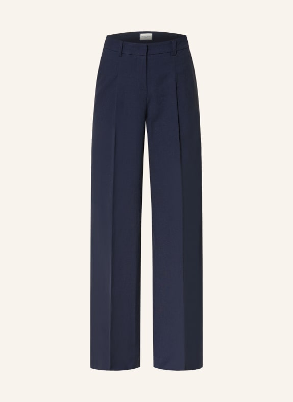 SEDUCTIVE Lněné kalhoty CHRISSY TMAVĚ MODRÁ