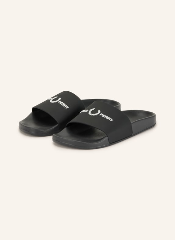FRED PERRY Mules BLACK / WHITE