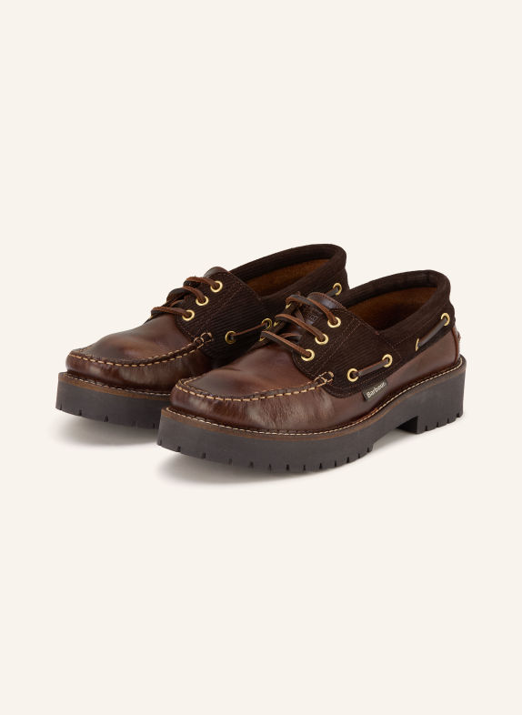 Barbour Chaussures bateau DARRAS MARRON FONCÉ