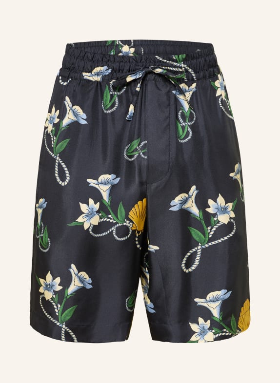 DRÔLE DE MONSIEUR Silk shorts DARK BLUE / YELLOW / GREEN